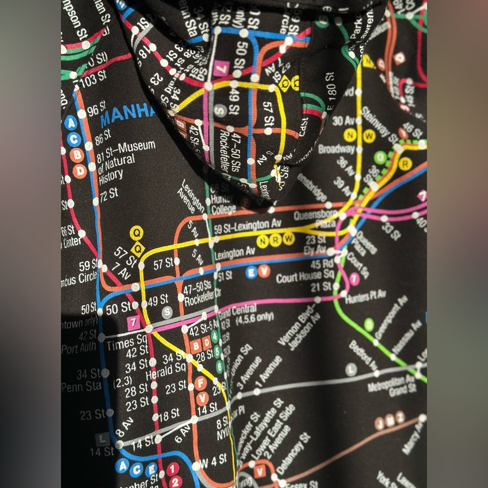 Colorful NYC Subway Line Map Sweatshirt